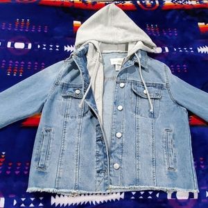 Forever 21 Hooded Jean Jacket